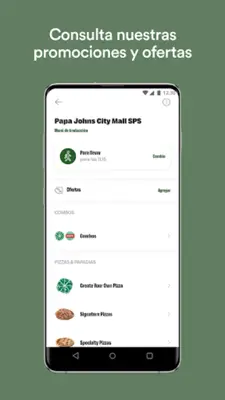 Papa Johns Pizza Honduras android App screenshot 0